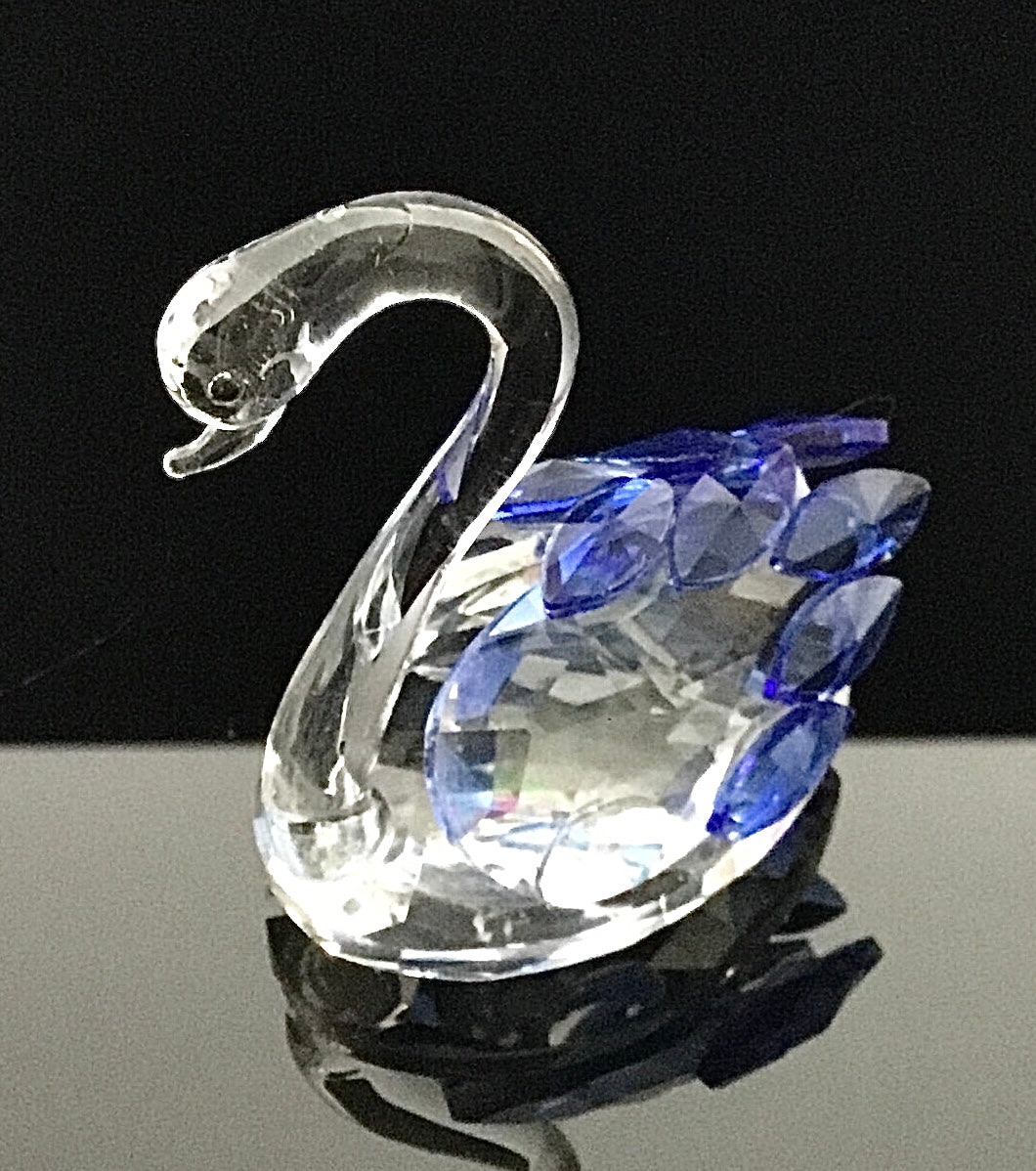 Schwan Kristall Figur Blau