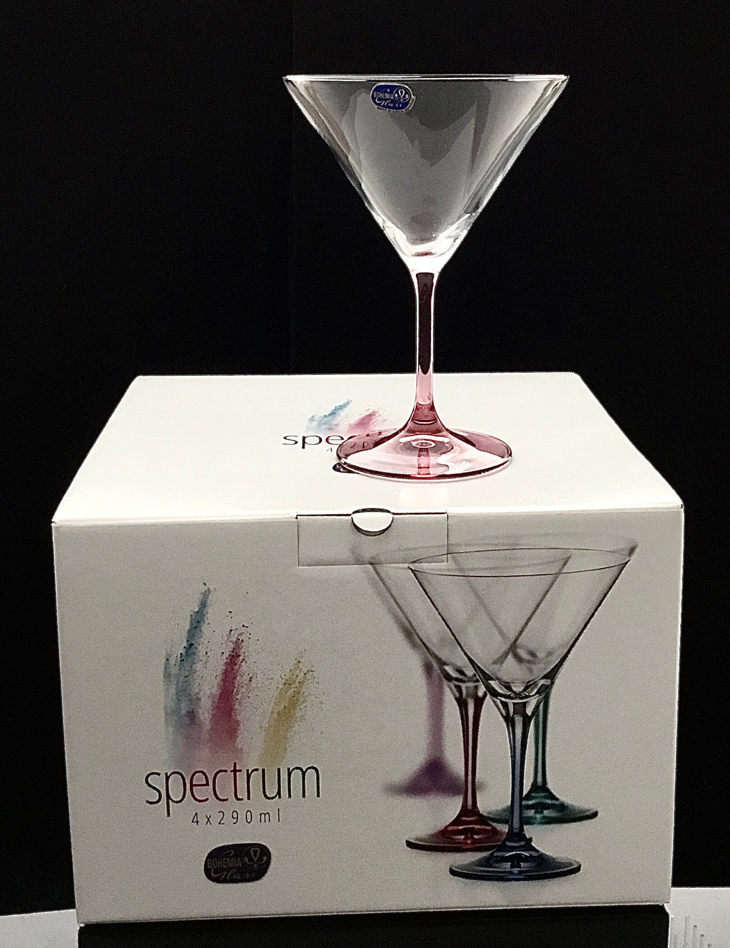Martini Glass Bohemia Crystal Stemware set 4pc A