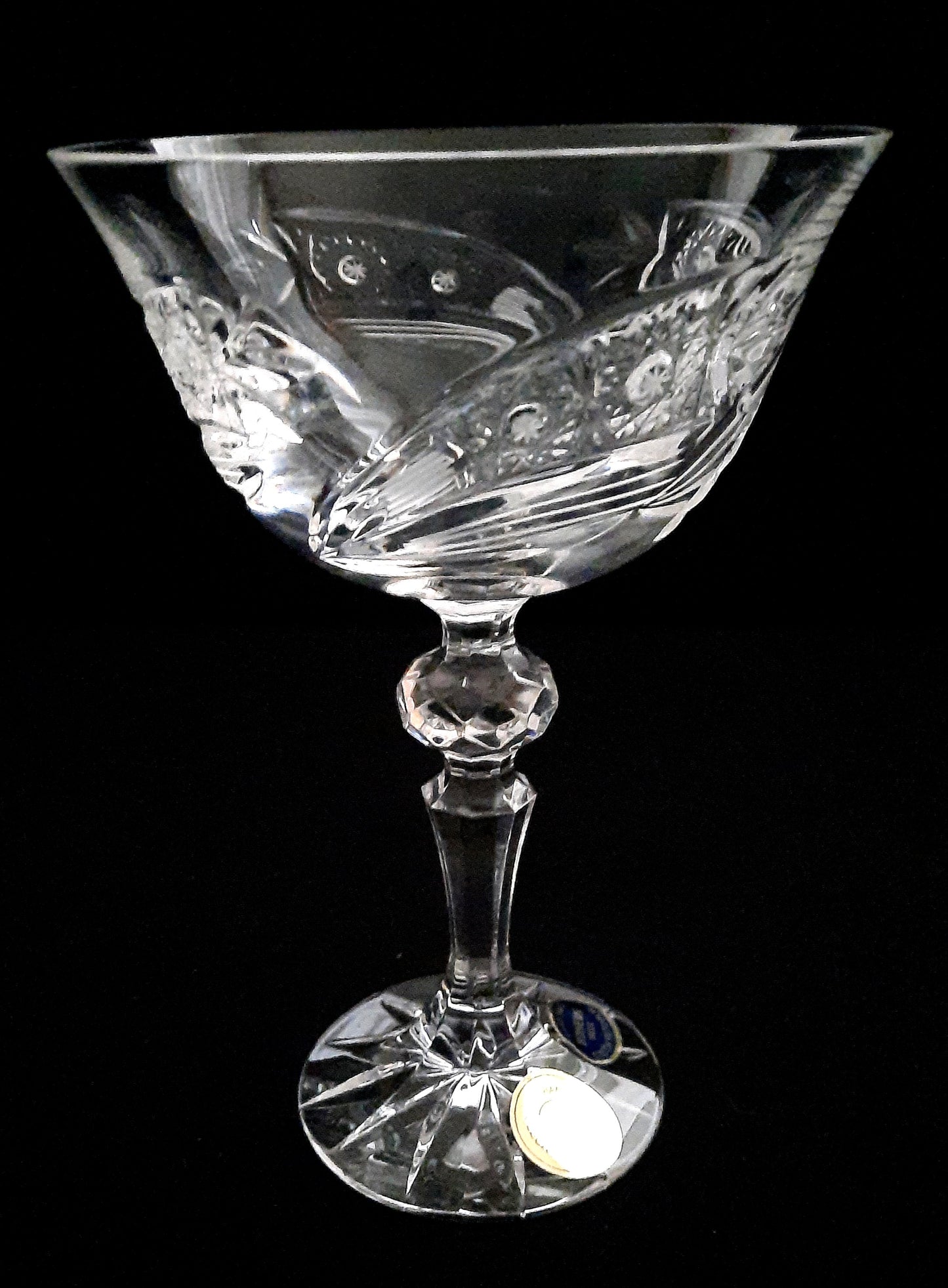 Bohemian Crystal Stemware Champagne Coupe 2 pc