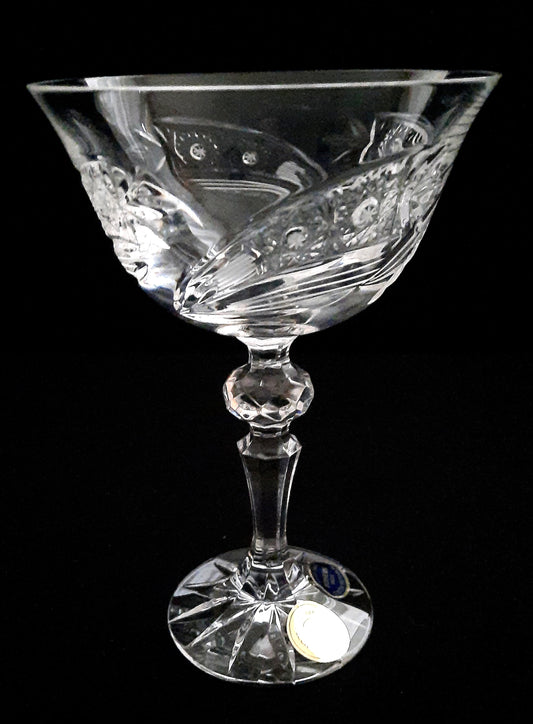 Bohemian Crystal Stemware Champagne Coupe 2 pc