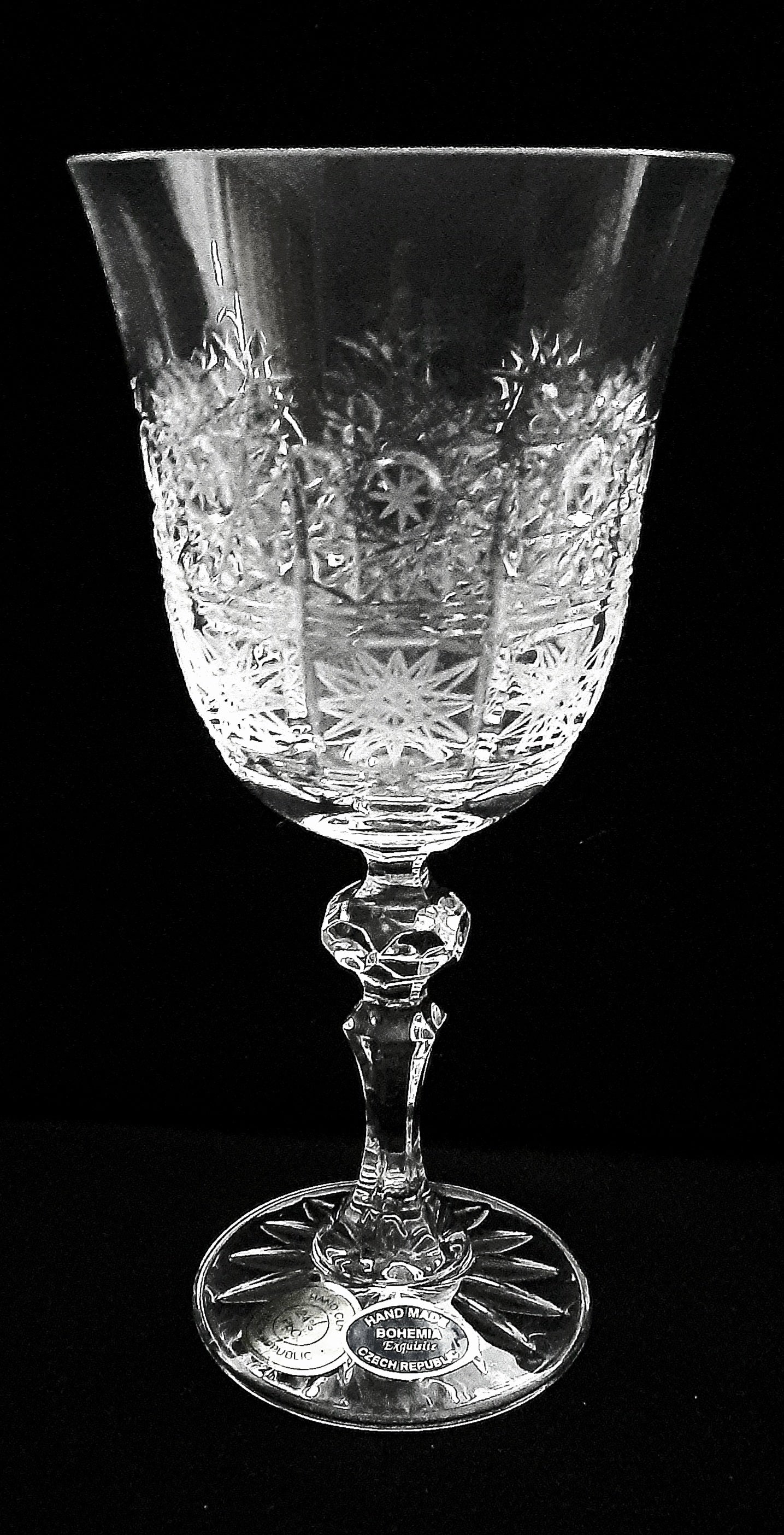 Bohemian Crystal  Stemware PK500 Wine Glass 2 pc