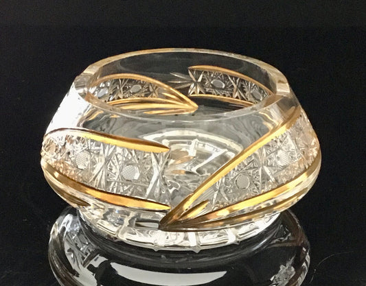 Bohemia Crystal ashtray hand cut
