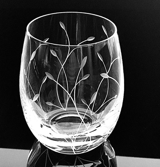 Bohemia Crystal Glass tumbler Leaves 6pc set