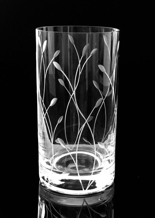 Bohemia Crystal tumbler leaves decor 6 pc set