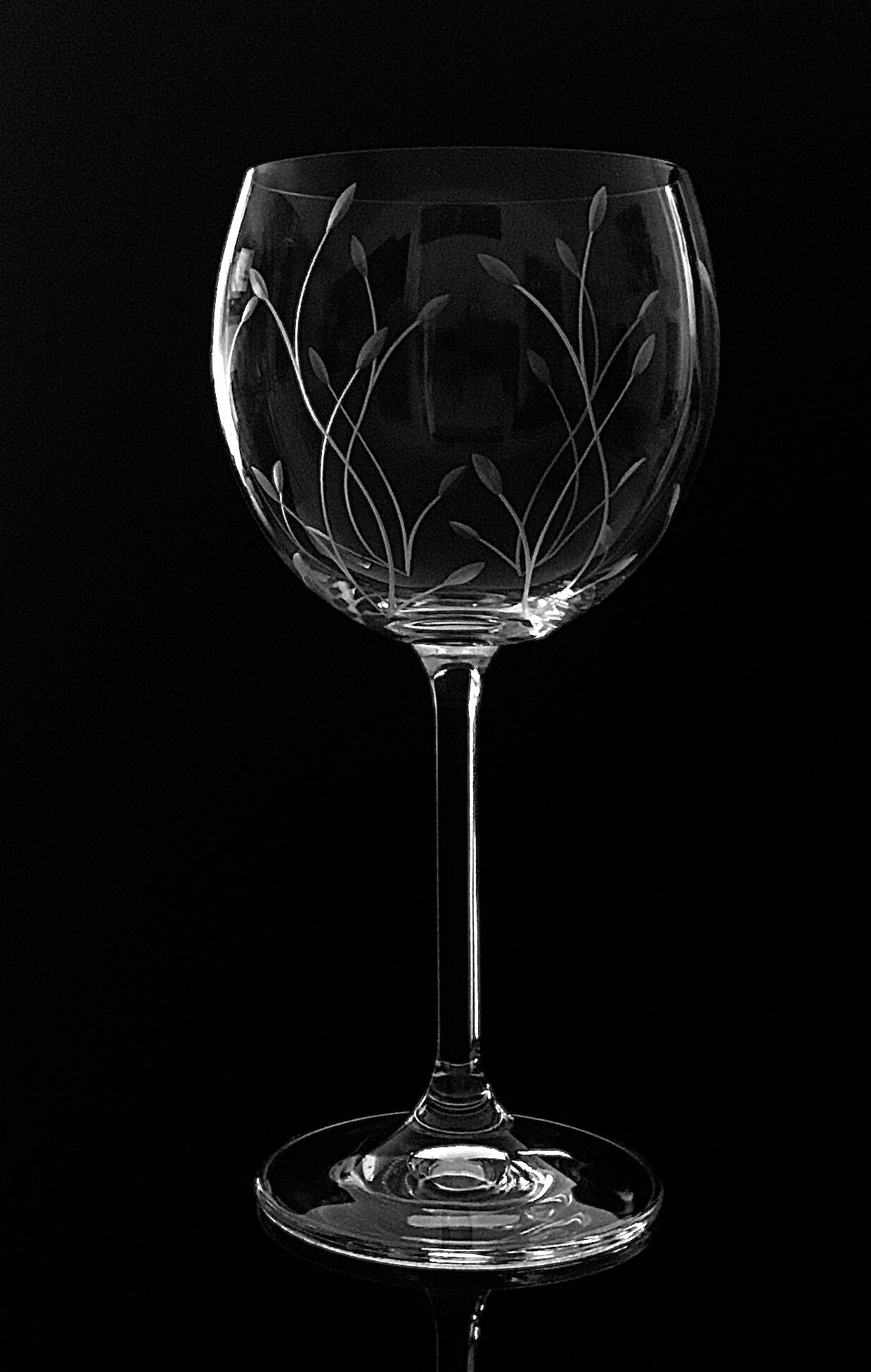 Wine Glass Bohemia Crystal Leaves stemware 6pc set
