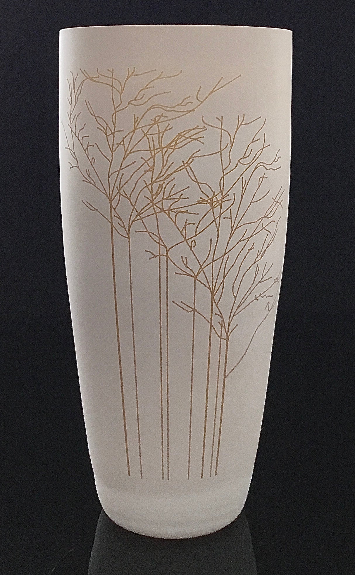 Vase Bohemia Crystal Painted with Gold