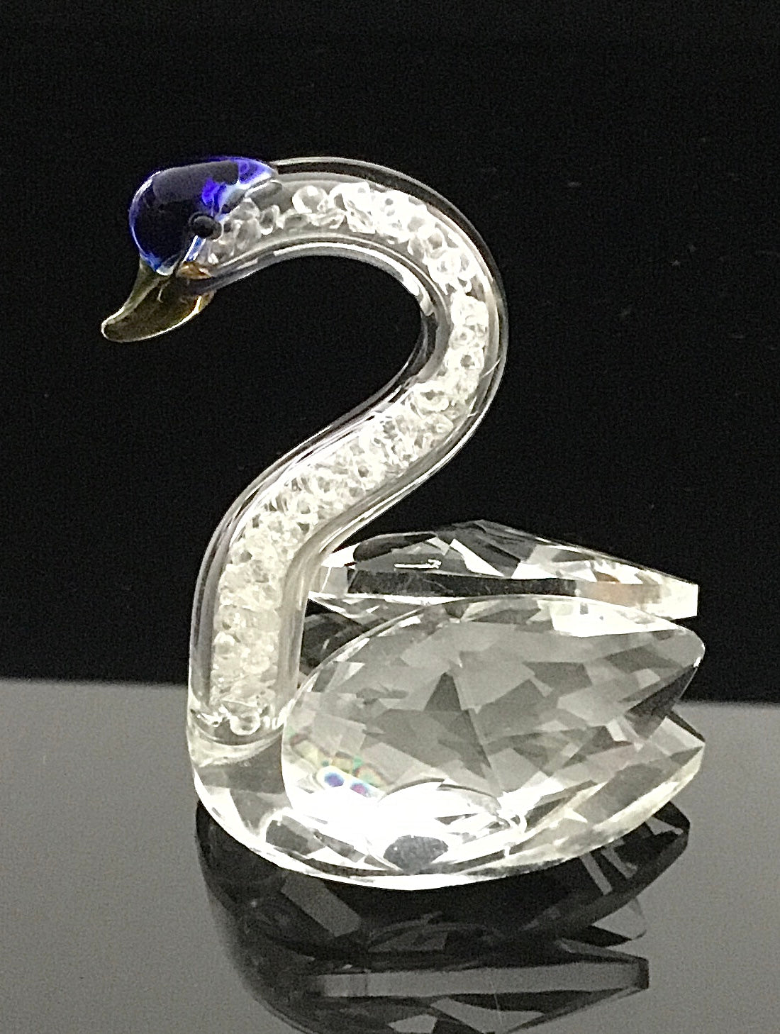 Schwan Kristall Figur Blau