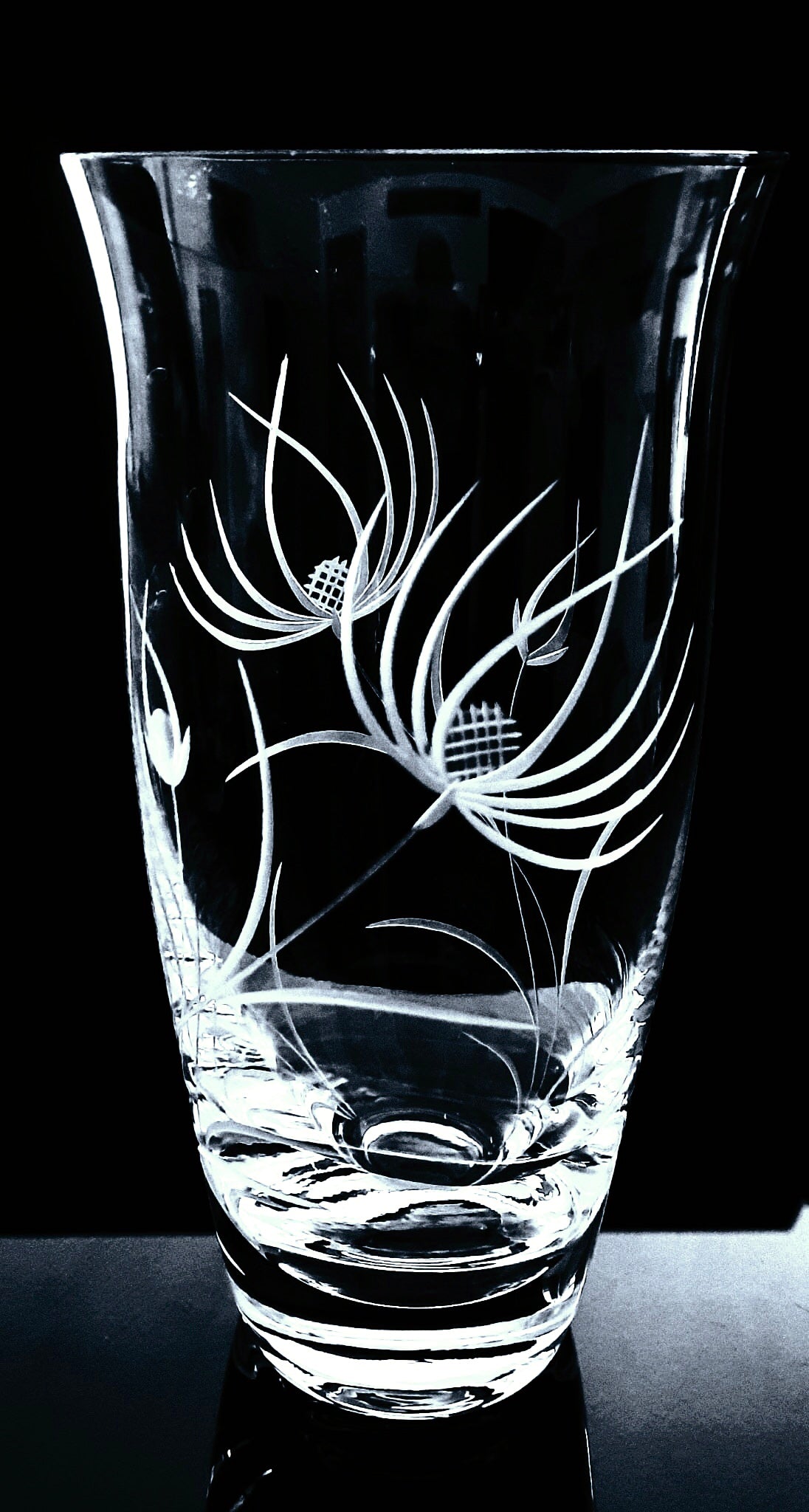Vase Thistle decor Bohemia Crystal A
