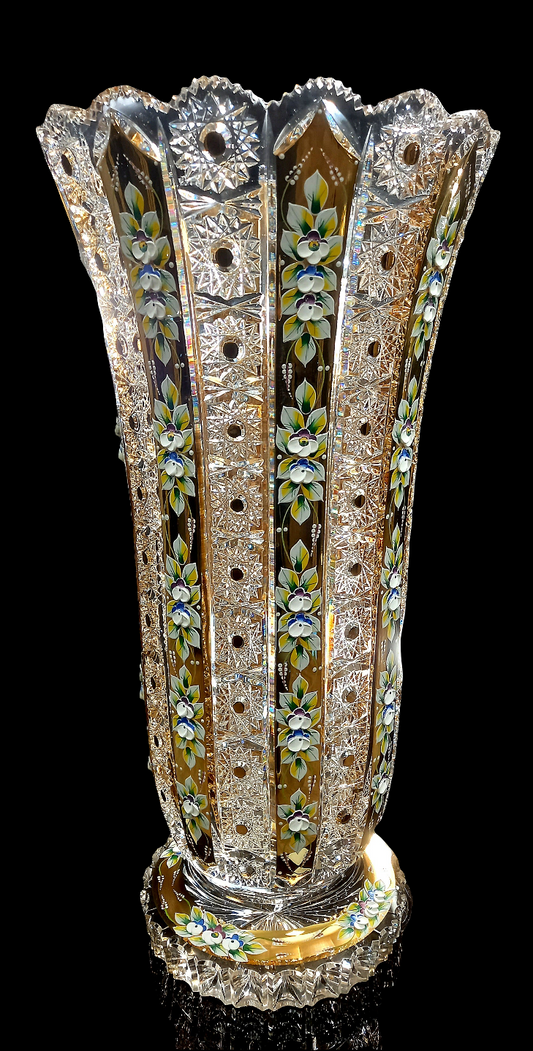 Hand cut with Enamel and Gold on Demand