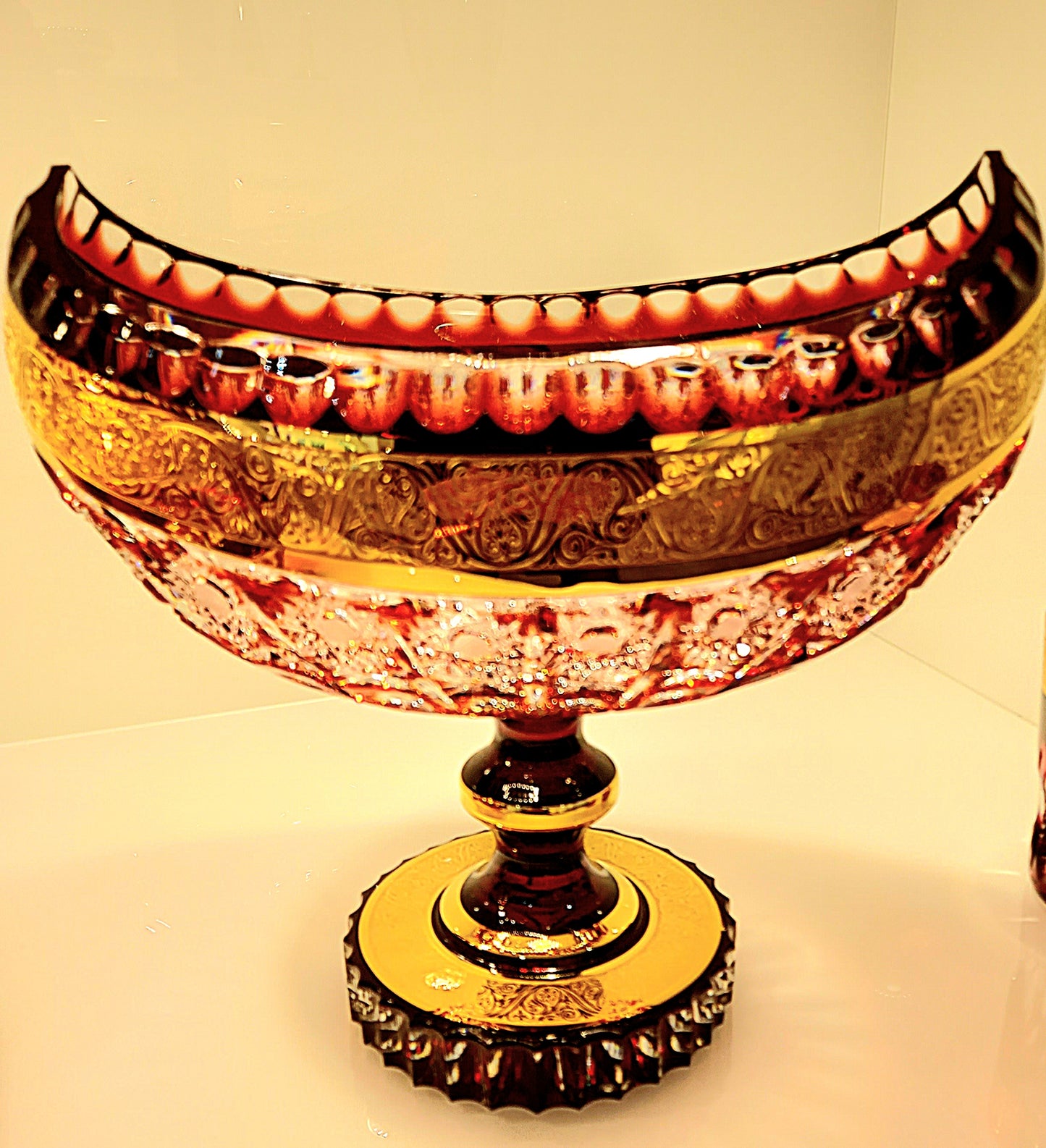 Footed Boat Shaped Ruby On Demand
