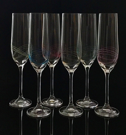 Bohemia Crystal Flute Stemware 6 pc set