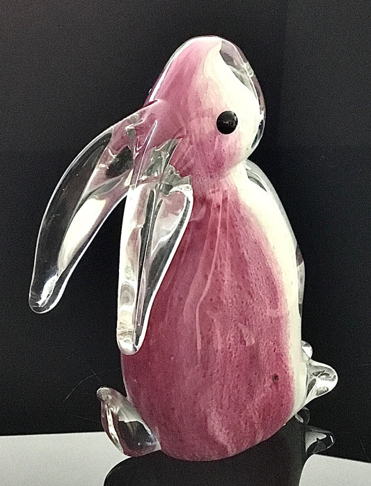 Růžový králík figurka ruční výroby