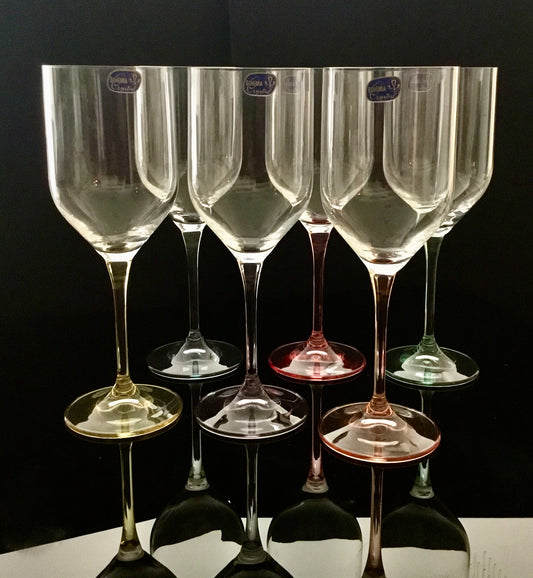 Bohemia Wine Glass Stemware 6 colours set