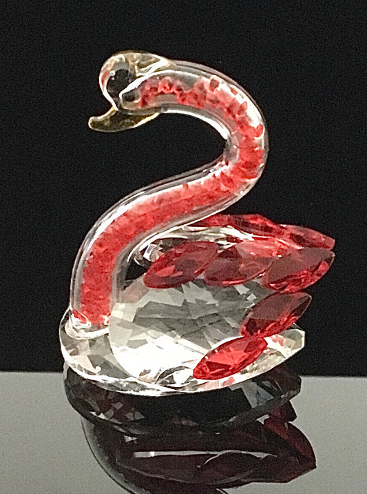 Schwan Kristall Figur Rot