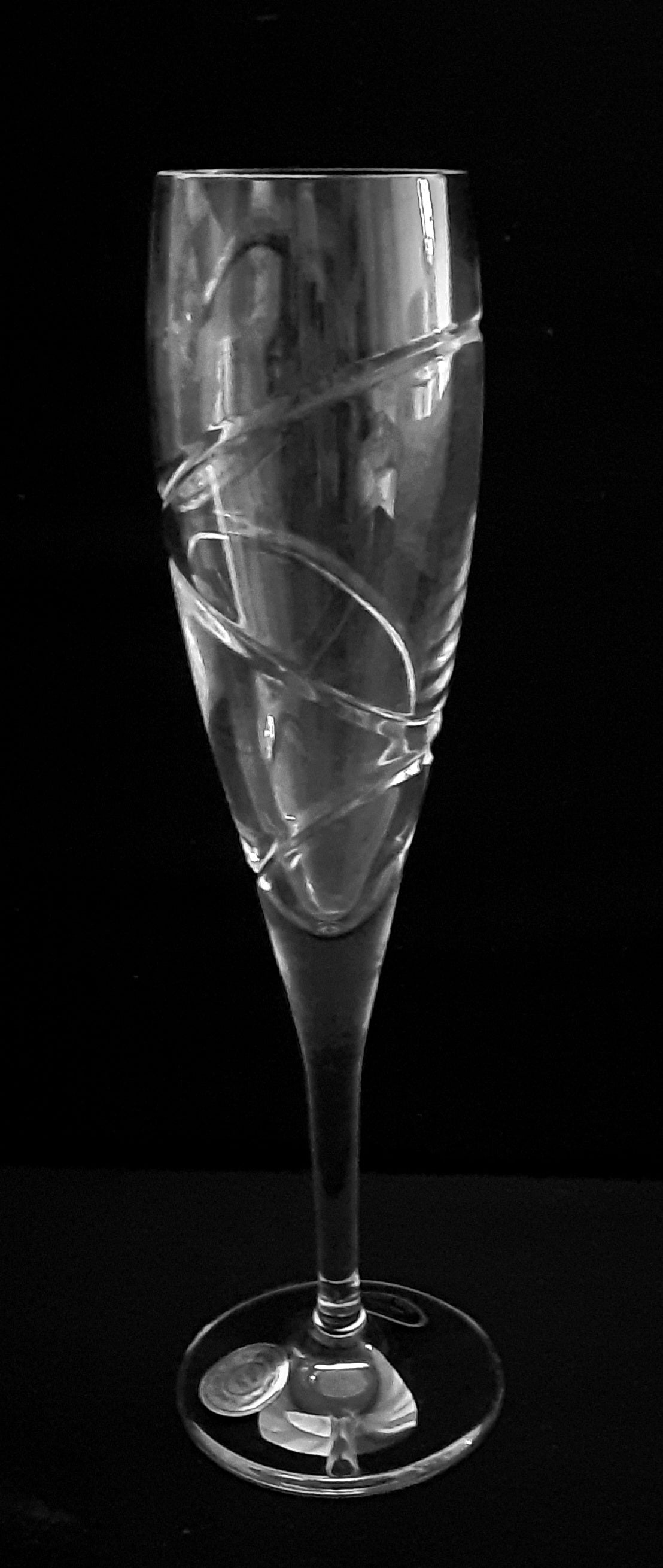 Bohemian Crystal Stemware Flute Hand Cut