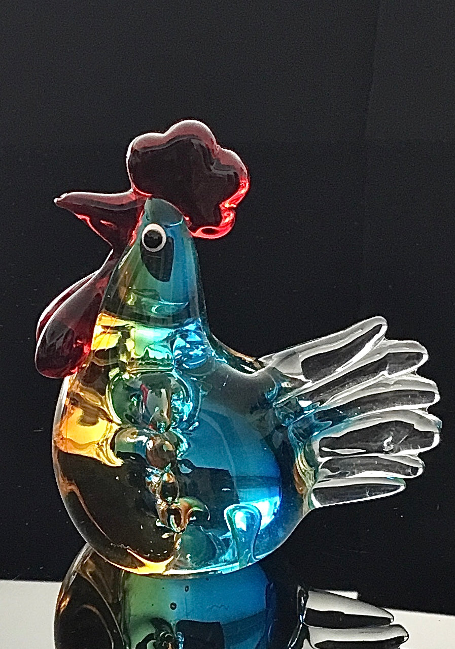 Figur Hahn Farbe mundgeblasen