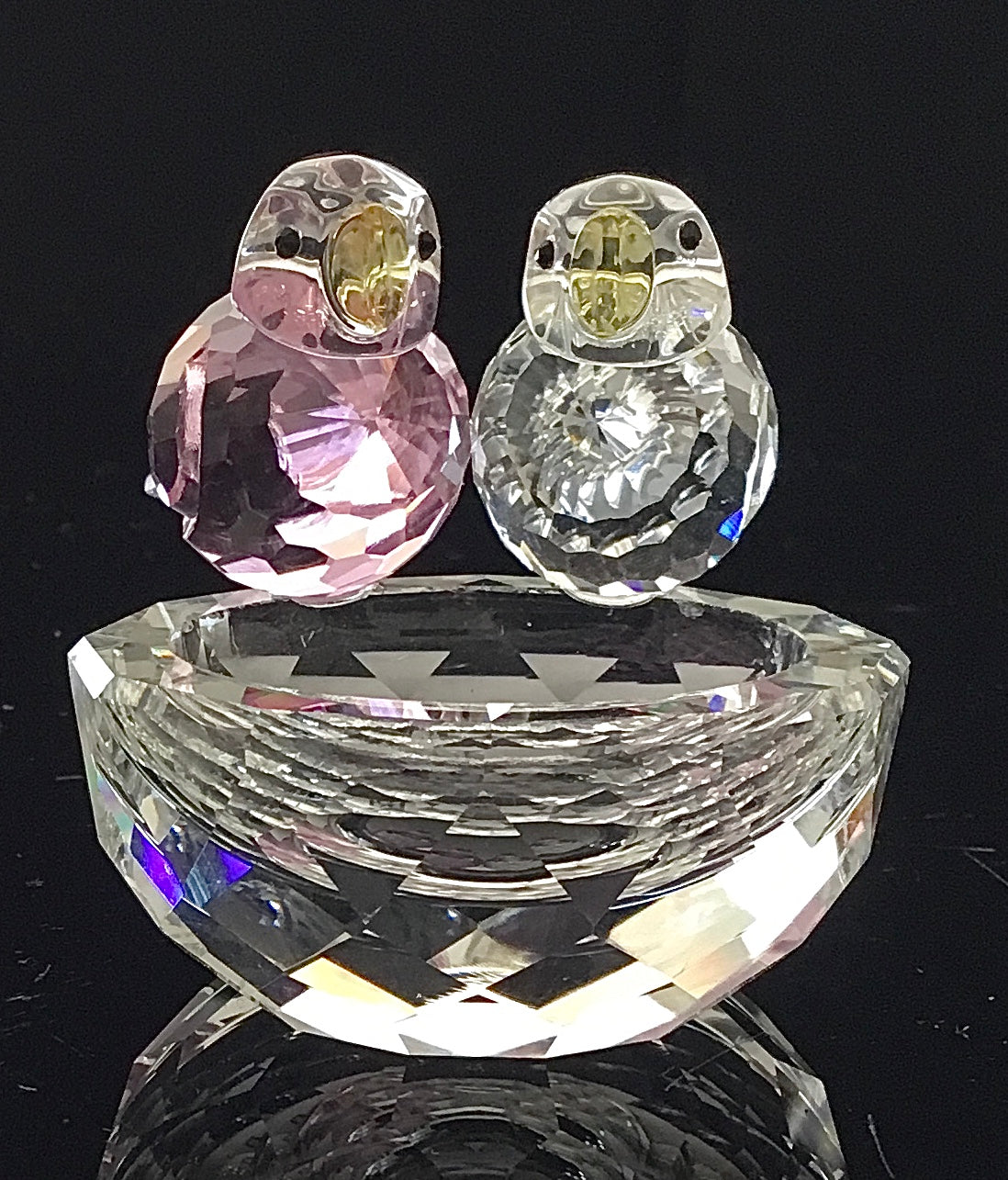Figurine  2 birds cut Crystal