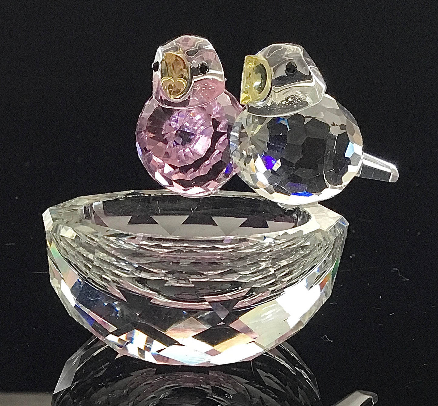 Figurine  2 birds cut Crystal