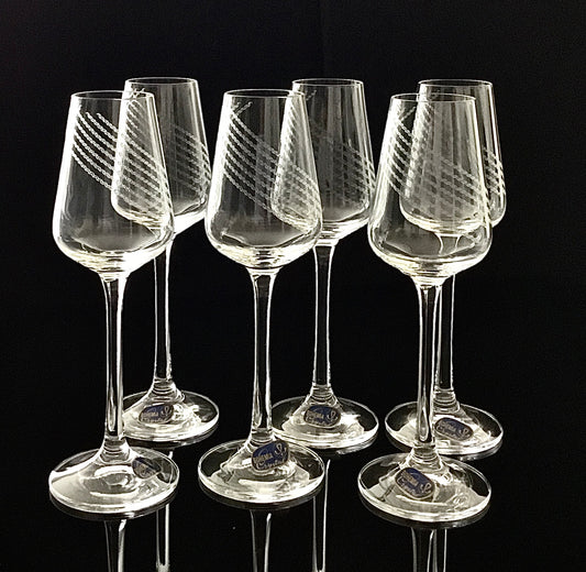 Bohemia Crystal Liqueur Stemware 6pc set