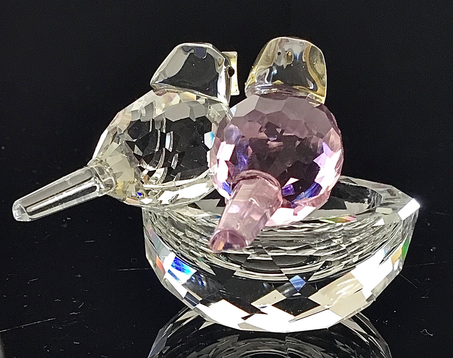 Figurine  2 birds cut Crystal