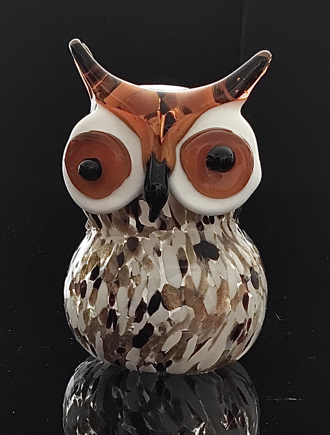 Figur Eule mundgeblasen braun Glas
