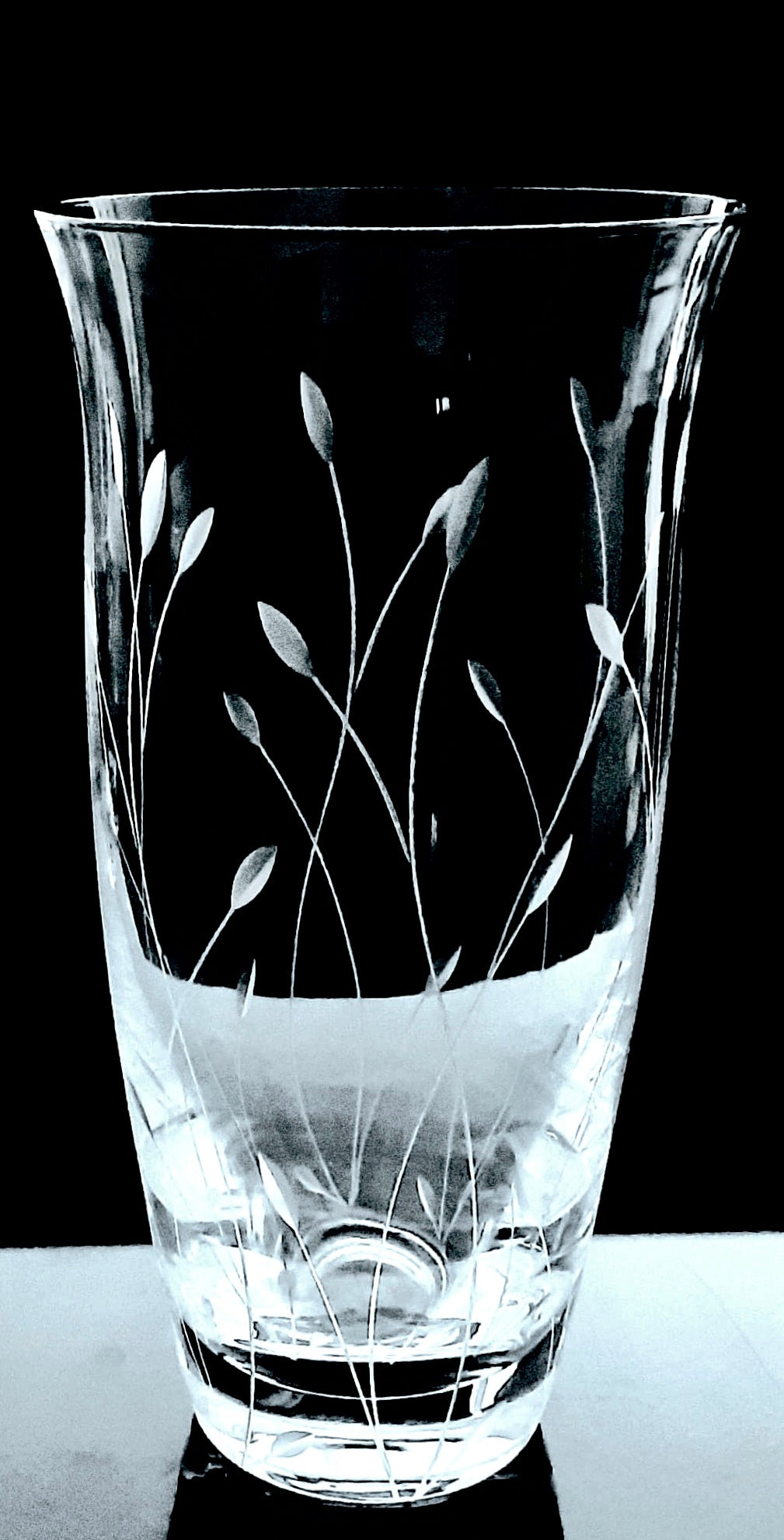 Váza Bohemia Crystal Glass dekor Listy