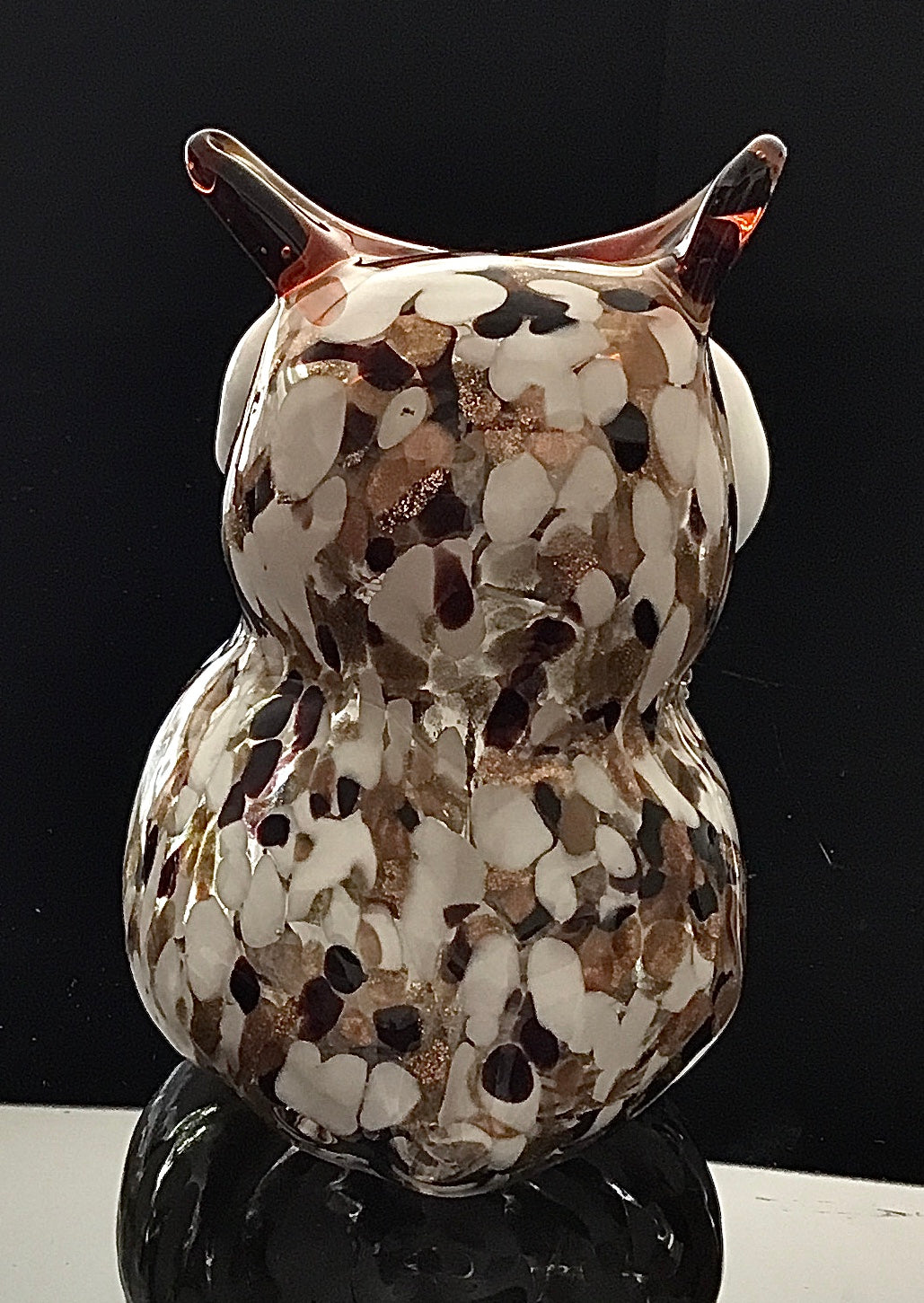 Figur Eule mundgeblasen braun Glas