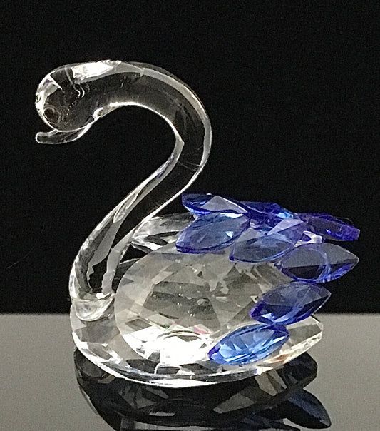 Schwan Kristall Figur Blau
