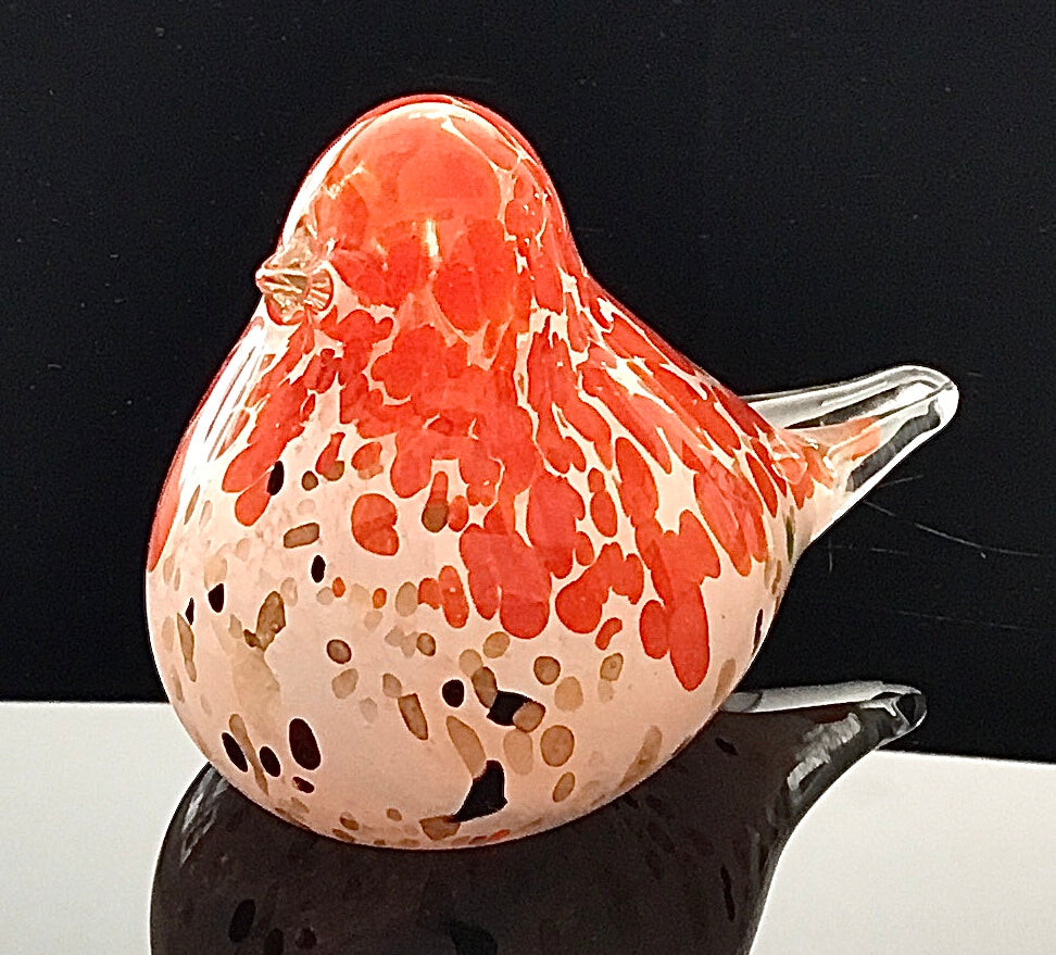 Figur orange Vogel mundgeblasen