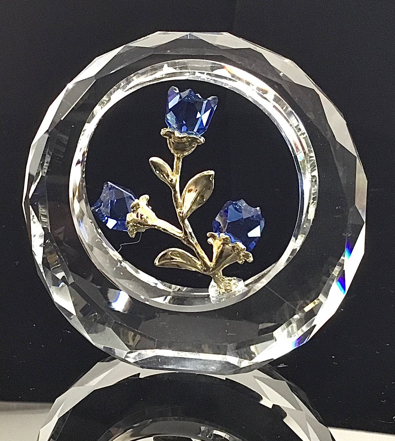 Crystal Circle with blue flower