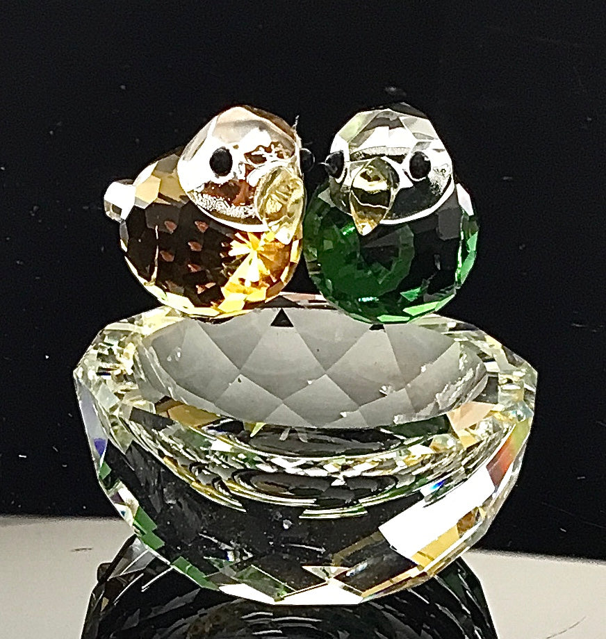 Figurine 2 birds cut Crystal