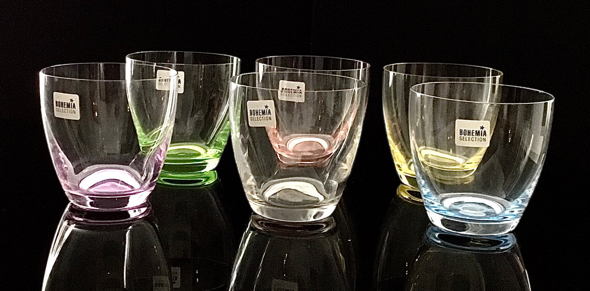 Tumbler Bohemia Crystal 6pc colored set A – Bohemia Glass Shop