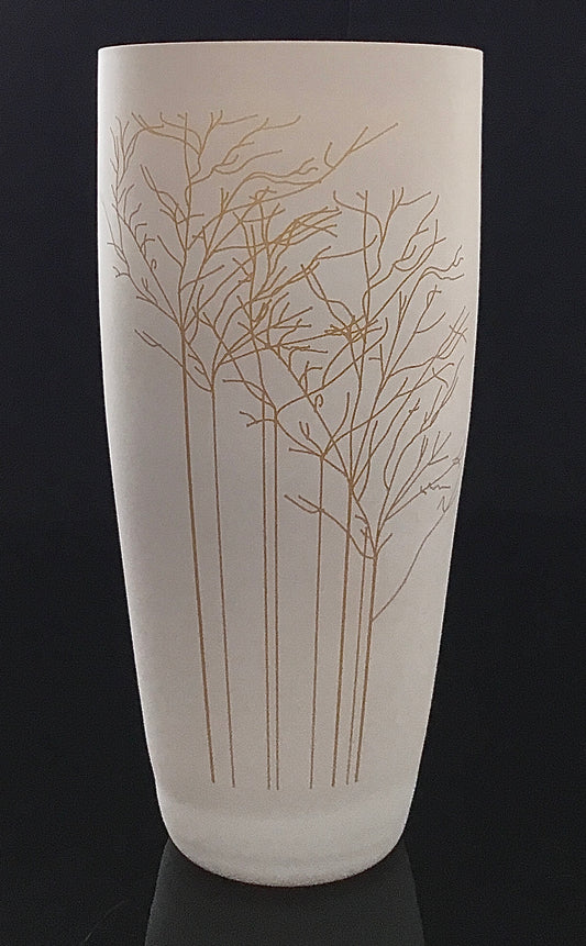 Vase Bohemia Crystal Painted with Gold