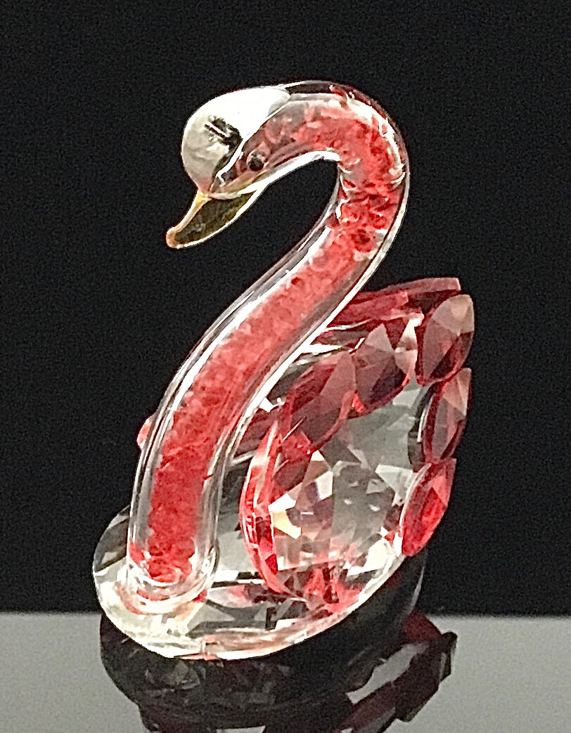 Schwan Kristall Figur Rot