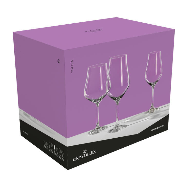 Wine 350ml stemware Crystal glass 6pc AAA